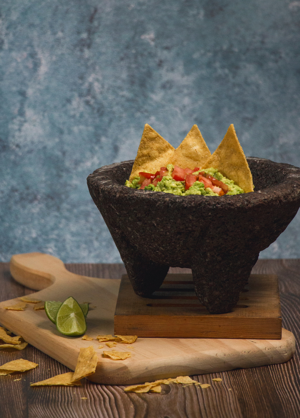 Mexican Guacamole with Three Corn Chips